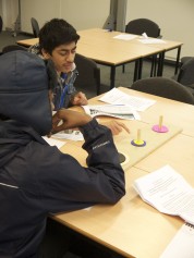 Students tackling a Maths challenge